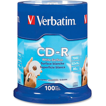 Verbatim 94712 CD Recordable Media - CD-R - 52x - 700 MB - 100 Pack Spindle 94712