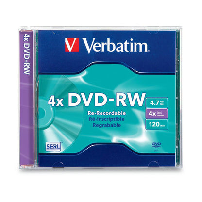 Verbatim DVD-RW 4.7GB 4X with Branded Surface - 1pk Slim Case 94836