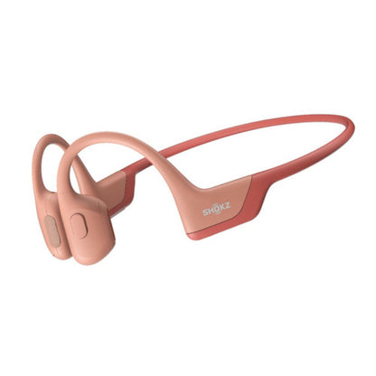 AfterShokz OpenRun Pro Bluetooth Headset Noise Cancelling Mic Premium Bone Conduction - Enhanced Bass - Water Resistant IP55 - 10Hr Battery Life - Pink