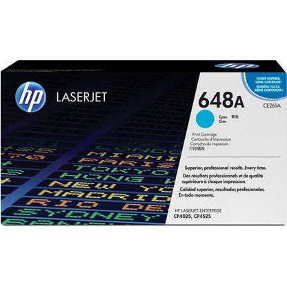 HP 648A (CE261A) Original Standard Yield Laser Toner Cartridge - Single Pack - Cyan - 1 Each CE261A