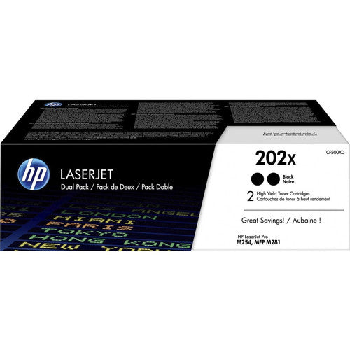 HP 202X (CF500XD) Original High Yield Laser Toner Cartridge - Multi-pack - Black - 1 Each CF500XD