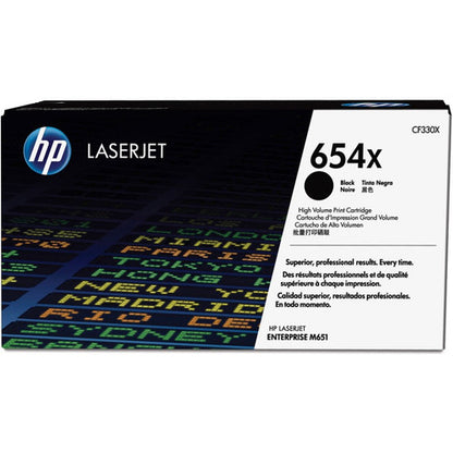 HP 654X (CF330X) Original High Yield Laser Toner Cartridge - Single Pack - Black - 1 Each CF330X