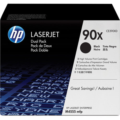 HP 90X (CE390XD) Original Laser Toner Cartridge - Dual Pack - Black - 2 / Carton CE390XD