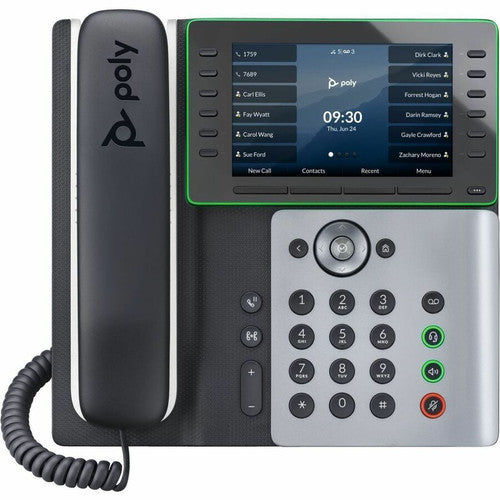 Poly Edge E550 IP Phone - Corded - Corded/Cordless - Bluetooth, Wi-Fi - Desktop, Wall Mountable - Black 82M91AA