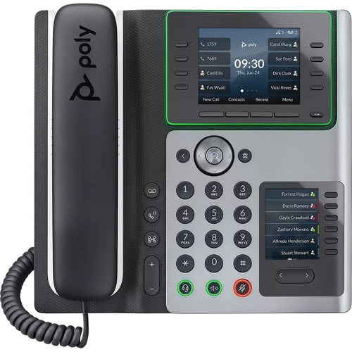 Poly Edge E400 IP Phone - Corded - Corded - NFC - Desktop, Wall Mountable - TAA Compliant 2200-87835-025