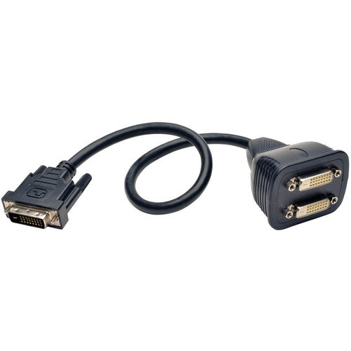 Tripp Lite 1ft DVI Y Splitter Video Monitor Cable DVI-D M/2xF 1' P564-001