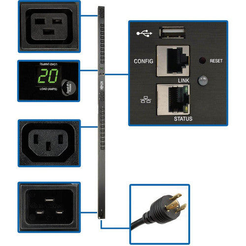 Tripp Lite by Eaton PDUMNV20HVLX 3.3-3.7kW Single-Phase Monitored PDU PDUMNV20HVLX