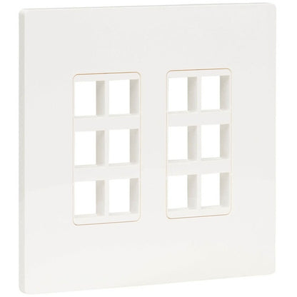 Tripp Lite by Eaton 12-Port Keystone Double-Gang Faceplate, White, TAA N080-212