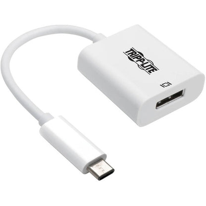 Tripp Lite by Eaton U444-06N-DP8W USB-C to DisplayPort Adapter Cable, M/F, White, 6 in. U444-06N-DP8W