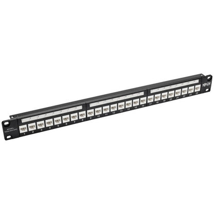 Tripp Lite by Eaton N254-024-6AD 24-Port 1U Rack-Mount Cat6a Feedthrough Patch Panel N254-024-6AD