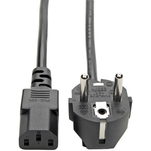 Tripp Lite 6ft 2-Prong Computer Power Cord European Cable C13 to SCHUKO CEE 7/7 Plug 10A 6' P054-006