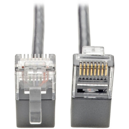 Tripp Lite by Eaton N201-SR2-GY Right-Angle Cat6 UTP Patch Cable - 2 ft., M/M, Slim, Gray N201-SR2-GY