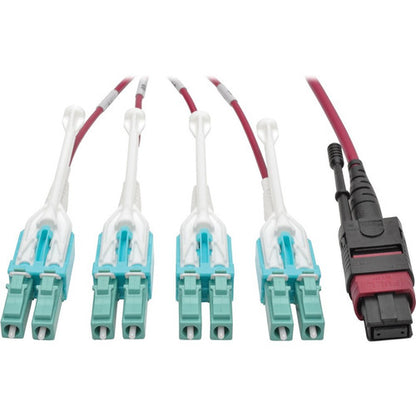 Tripp Lite by Eaton N845-02M-8L-MG MTP/MPO to 8xLC Fan-Out Patch Cable, Magenta, 2 m N845-02M-8L-MG