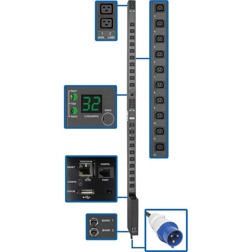 Tripp Lite by Eaton PDUMV32HVNETLX 7.4kW Single-Phase Switched PDU PDUMV32HVNETLX