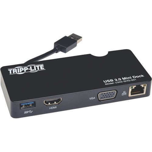 Tripp Lite by Eaton USB 3.0 HDMI / VGA Mini Docking Station with Gigabit Ethernet U342-SHG-001