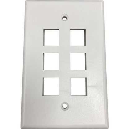 Tripp Lite by Eaton Safe-IT 6-Port Single-Gang Keystone Wall Plate, Antibacterial, Ivory Matte, TAA N042AB-006-IVM