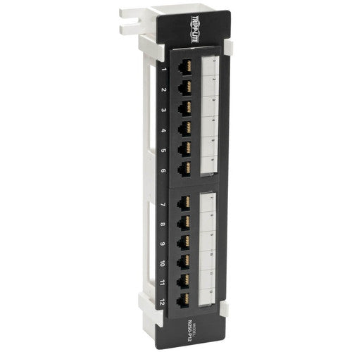 Tripp Lite by Eaton N250-P12 12-Port Wall-Mount Cat6 Patch Panel - PoE+ Compliant N250-P12