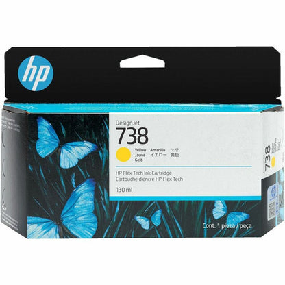 HP 738 Original Inkjet Ink Cartridge - Yellow Pack 498N7A