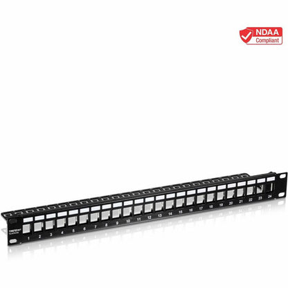 TRENDnet 24-Port Blank Keystone Shielded 1U Patch Panel, 1U 19" Rackmount Housing, Protects Against EMI/RFI Noise, Recommended With TC-K06C6A Cat6A Keystone Jacks (Sold Separately), Black, TC-KP24S TC-KP24S