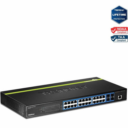 TRENDnet 24-Port Gigabit Layer 2 Switch with 4 Shared Mini-GBIC Slots; 48 Gbps Switching Capacity; SNMP; Lifetime Protection; TL2-G244 TL2-G244