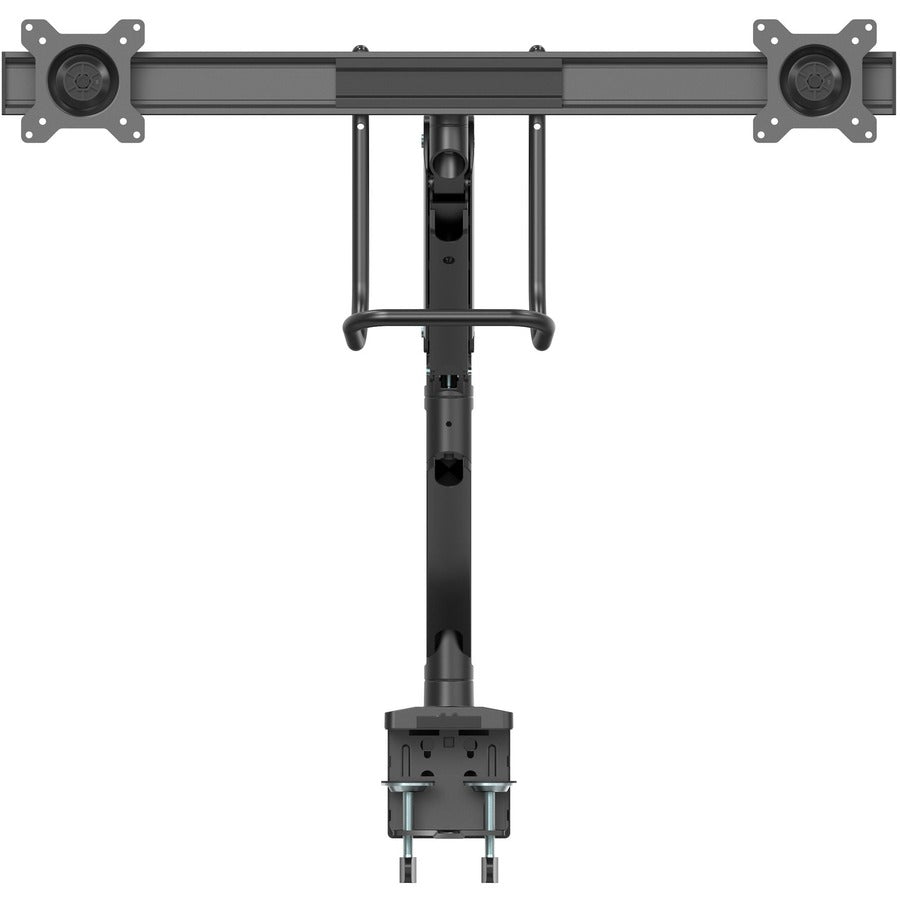 StarTech.com Desk Mount Dual Monitor Arm, Ergonomic VESA Mount 32" (17.6lb/8kg) Displays, Crossbar Handle for Full Motion, C-Clamp/Grommet ARMSLMBARDUO