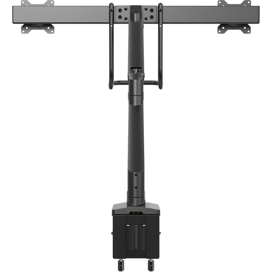 StarTech.com Desk Mount Dual Monitor Arm, Ergonomic VESA Mount 32" (17.6lb/8kg) Displays, Crossbar Handle for Full Motion, C-Clamp/Grommet ARMSLMBARDUO