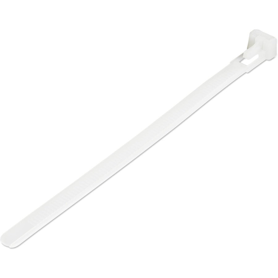 StarTech.com 6"(15cm) Reusable Cable Ties, 1-3/8"(35mm) Dia. 50lb(22Kg) Tensile Strength, Nylon, In/Outdoor, UL Listed, 100 Pack, White CBMZTRB6