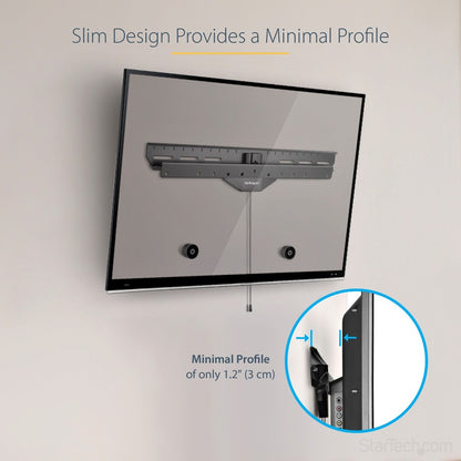 StarTech.com No-Stud TV Wall Mount, Low Profile Heavy Duty VESA Wall Mount for up to 80" Display (110lb/50kg), Tilting Television Mount FPWHANGER