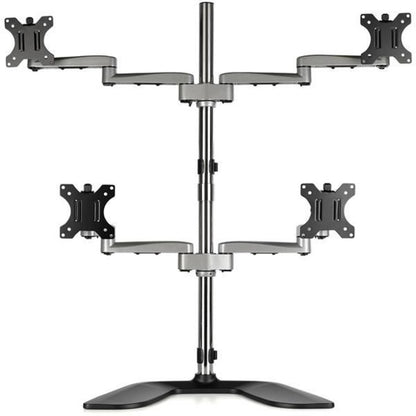 StarTech.com Quad Monitor Stand, Desktop VESA 4 Monitor Arm up to 32" (17.6lb/8kg) Screens, Ergonomic Articulating Pole Mount, Adjustable ARMQUADSS