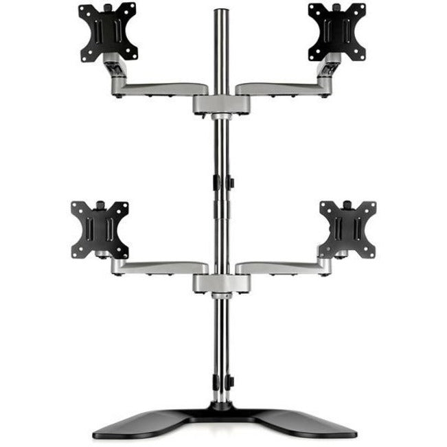 StarTech.com Quad Monitor Stand, Desktop VESA 4 Monitor Arm up to 32" (17.6lb/8kg) Screens, Ergonomic Articulating Pole Mount, Adjustable ARMQUADSS