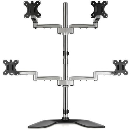 StarTech.com Quad Monitor Stand, Desktop VESA 4 Monitor Arm up to 32" (17.6lb/8kg) Screens, Ergonomic Articulating Pole Mount, Adjustable ARMQUADSS