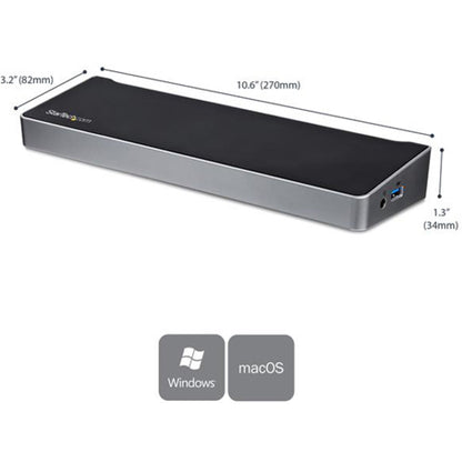 StarTech.com Triple Monitor USB 3.0 Docking Station for Laptops - Mac & Windows - USB Fast Charge Port - Up to 4K - USB3DOCKH2DP USB3DOCKH2DP