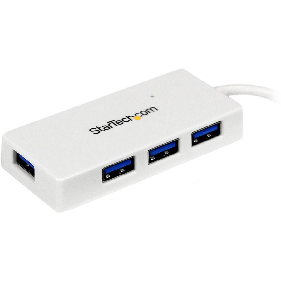 StarTech.com Portable 4 Port SuperSpeed Mini USB 3.0 Hub - 5Gbps - White ST4300MINU3W