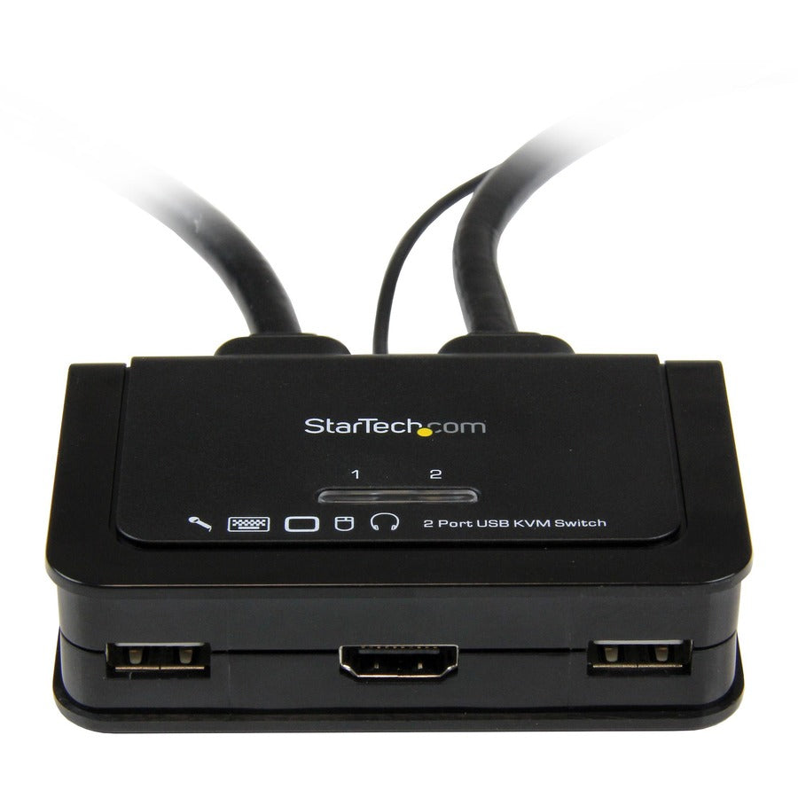 StarTech.com 2 Port USB HDMI Cable KVM Switch with Audio and Remote Switch - USB Powered SV211HDUA