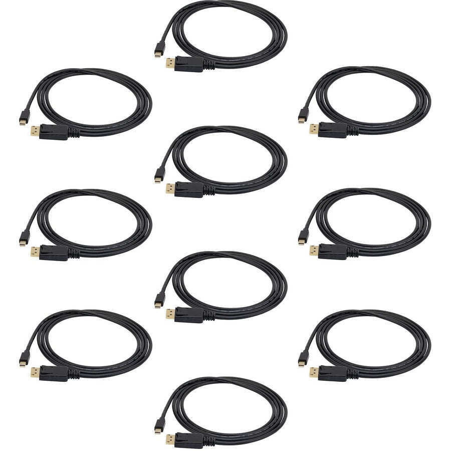 StarTech.com 6ft Mini DisplayPort to DisplayPort 1.2 Cable, 10 Pack, 4K x 2K mDP to DisplayPort Adapter Cable, Mini DP to DP Cord MDP2DPMM610PK