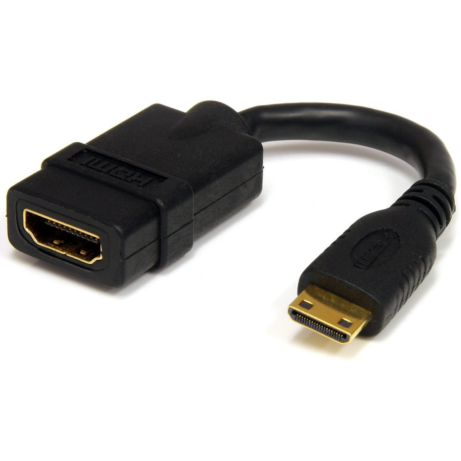 StarTech.com 5in Mini HDMI to HDMI Adapter, 4K High Speed HDMI Adapter, 4K 30Hz Ultra HD High Speed HDMI Adapter, UHD Mini HDMI Adapter 4K HDACFM5IN