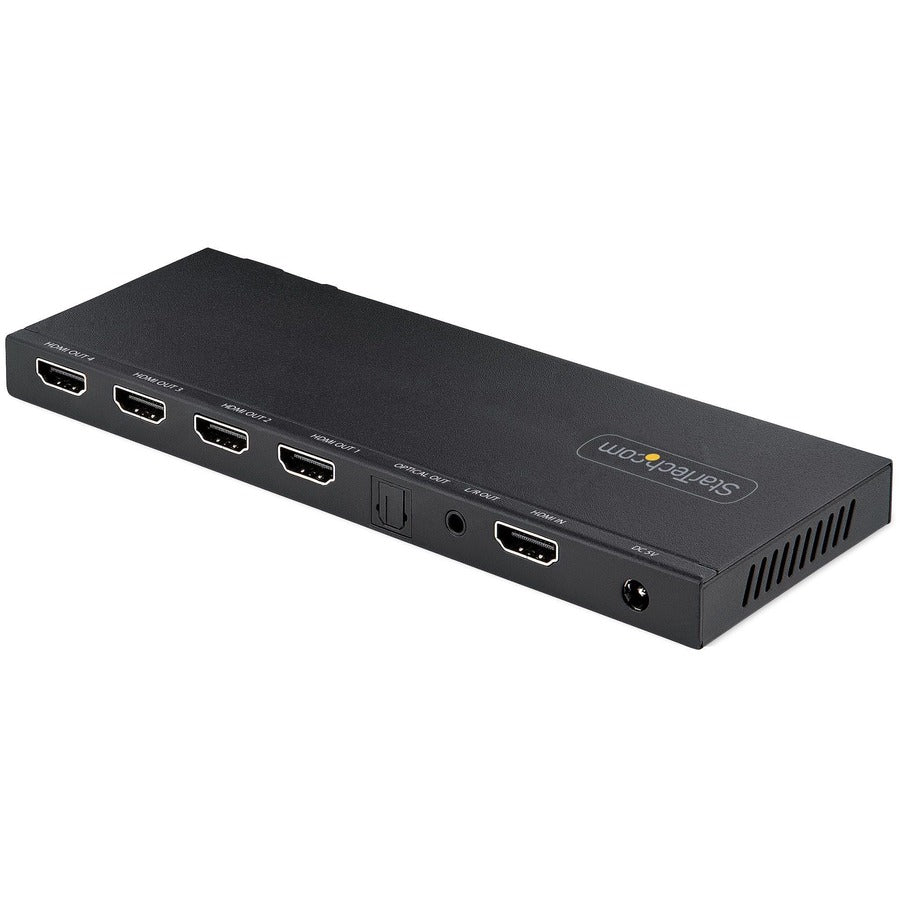 StarTech.com 4-Port HDMI Splitter, 4K 60Hz HDMI 2.0, 1 In 4 Out HDMI Splitter, 4K HDMI Splitter w/Built-in Scaler, 1x4 HDMI Display/Output HDMI-SPLITTER-44K60S