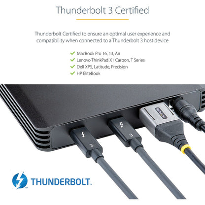 StarTech.com 4 Bay Thunderbolt 3 NVMe Enclosure, For M.2 NVMe SSD Drives, 1x DisplayPort Video and 2x TB3 Downstream Ports, 40Gbps M2E4BTB3