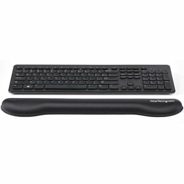 StarTech.com Foam Keyboard Wrist Rest - Ergonomic Wrist Support - Padded Keyboard Desk Cushion for Typing - Black Computer Hand & Arm Rest WRSTRST