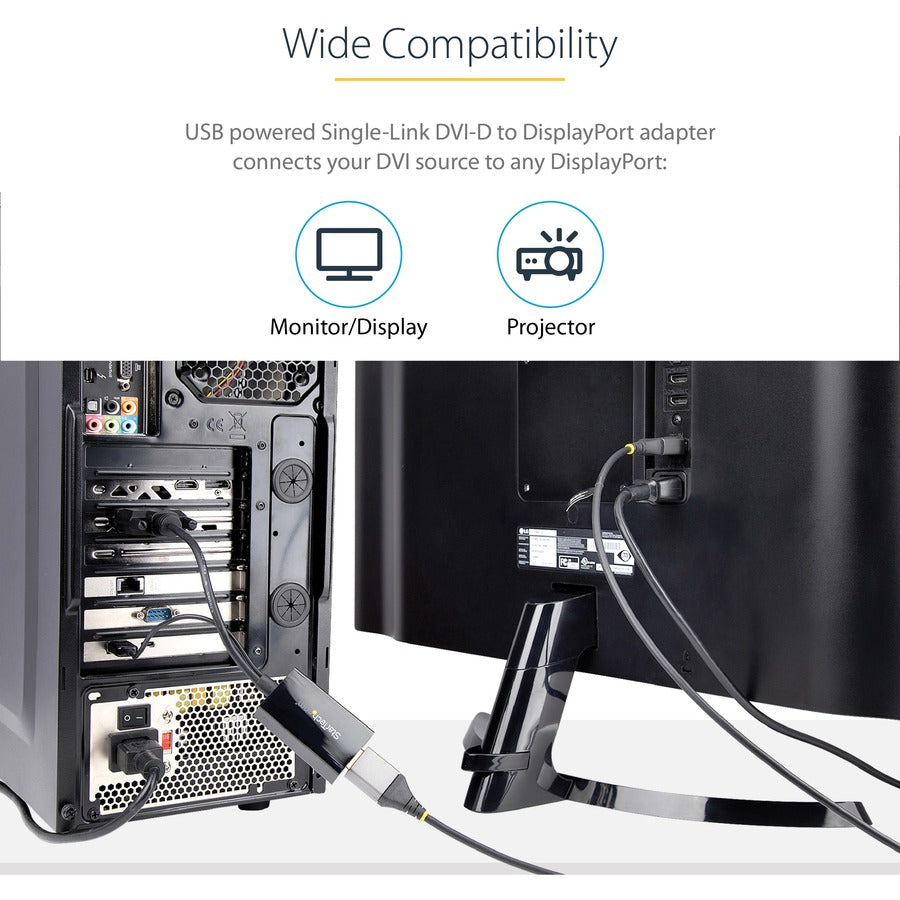 StarTech.com DVI to DisplayPort Adapter with USB Power - DVI-D to DP Video Adapter - DVI to DisplayPort Converter - 1920 x 1200 DVI2DP2