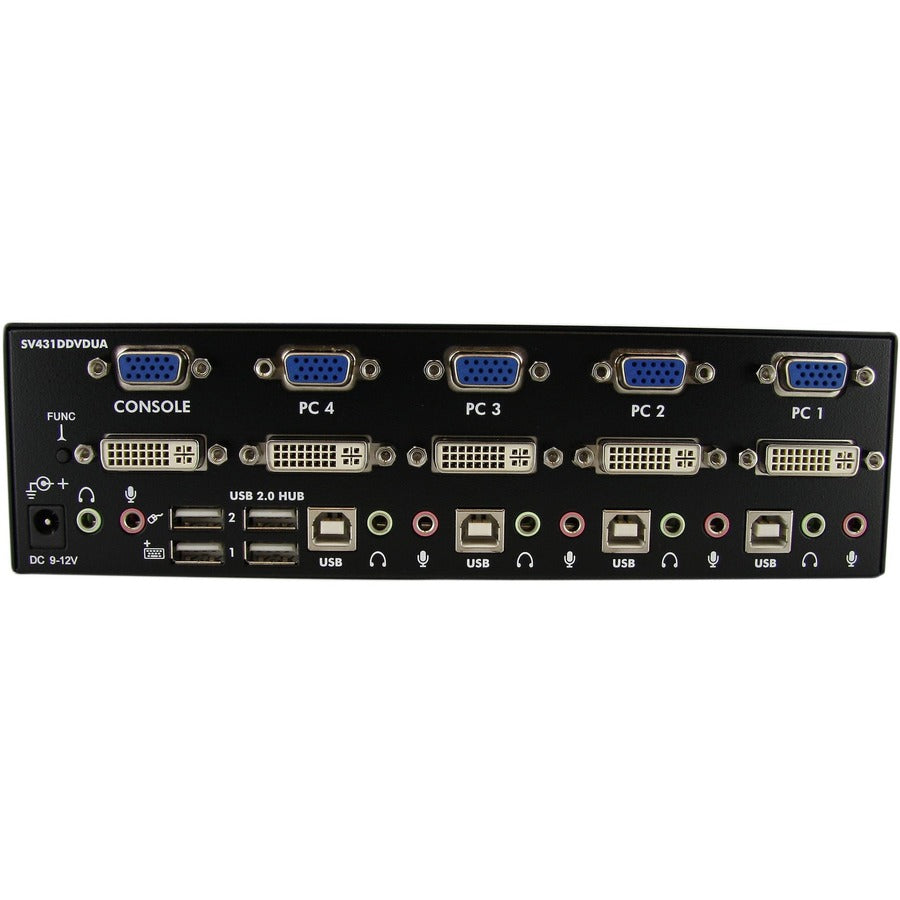 StarTech.com 4 Port DVI VGA Dual Monitor KVM Switch with Audio & USB Hub SV431DDVDUA