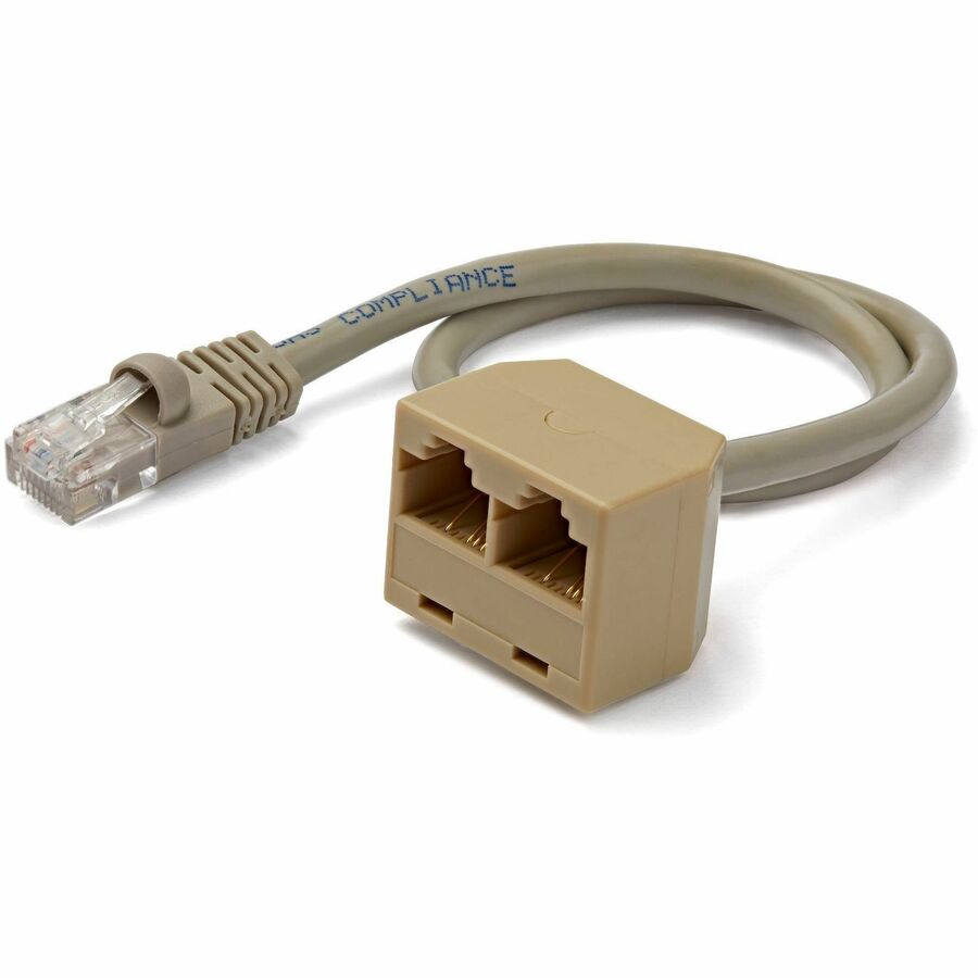 StarTech.com 2-to-1 RJ45 Splitter Cable Adapter - Network splitter - RJ-45 (M) - RJ-45 (F) RJ45SPLITTER