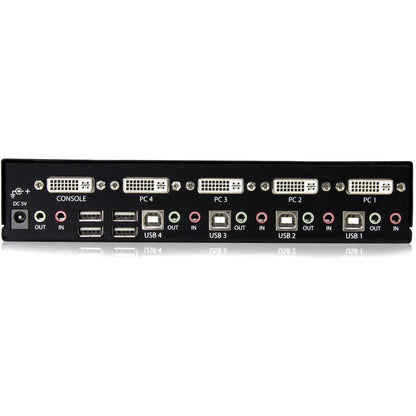 StarTech.com 4 Port DVI + USB KVM Switch with Audio - KVM switch - USB 2.0 Hub - 2 ports - 1 local user - 1U SV431DVIUA