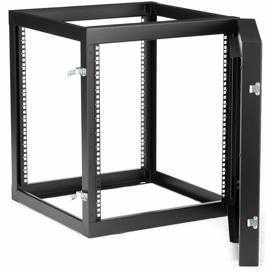 StarTech.com 4-Post 12U Hinged Wall-Mount Network Rack, 19" Open Frame Server Rack, Wall Mount Data Rack for IT Computer Equipment, TAA~ RK1219WALLOH