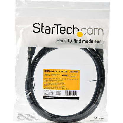 StarTech.com 3 m VESA Certified DisplayPort 1.4 Cable - 8K 60Hz HBR3 HDR - 10 ft Super UHD 4K 120Hz - DP to DP Video Monitor Cord M/M DP14MM3M