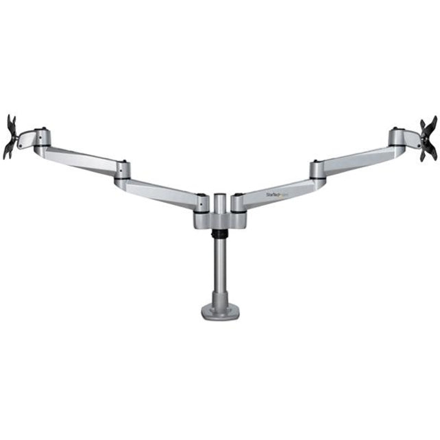 StarTech.com Desk Mount Dual Monitor Arm, Premium Articulating Desktop VESA Mount up to 27" (17.6lb/8kg) Displays, Height Adjustable ARMDUALPS