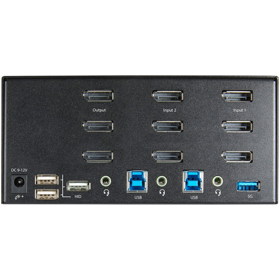 StarTech.com 2 Port Triple Monitor DisplayPort KVM Switch 4K 60Hz UHD HDR, DP 1.2 KVM Switch, 2-Pt USB 3.0 Hub, 4x USB HID, Audio, Hotkey SV231TDPU34K