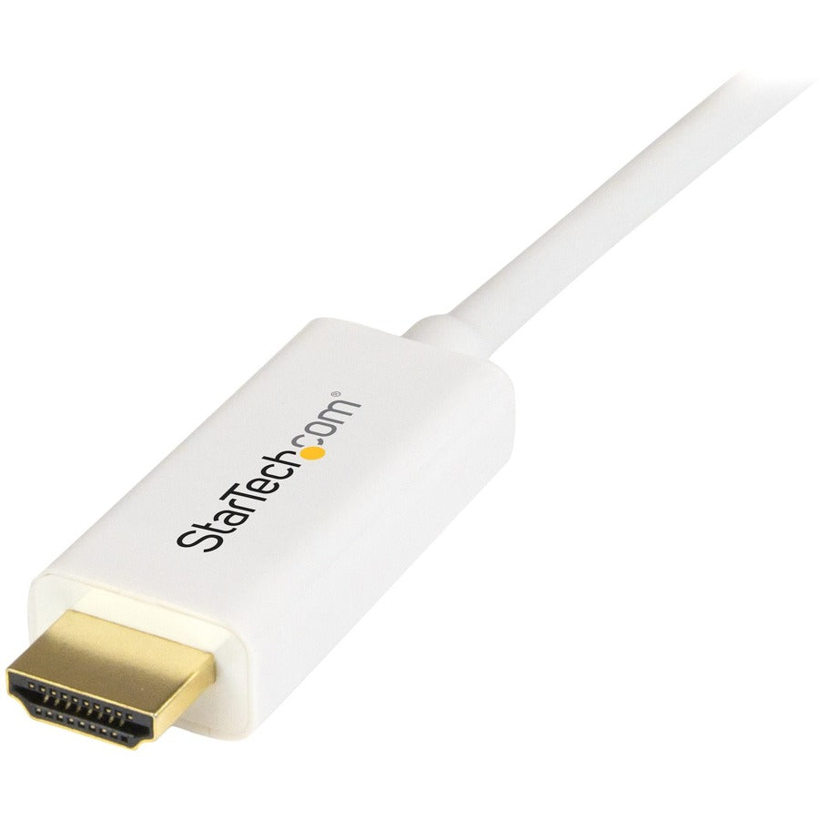 StarTech.com Mini DisplayPort to HDMI Converter Cable - 3 ft (1m) - 4K - White MDP2HDMM1MW