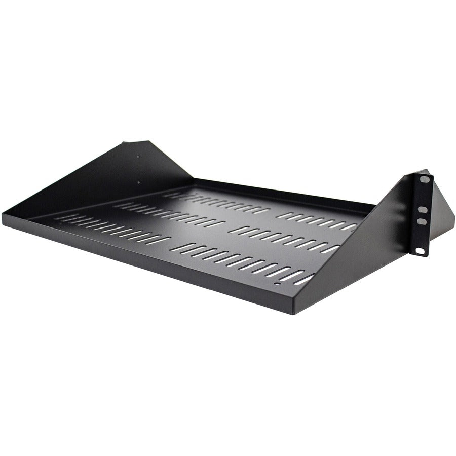 StarTech.com 2U Vented Server Rack Shelf - Center Mount Fixed 14" Deep Cantilever Rackmount Tray for 19" Data/AV/Network w/Cage Nuts SHELF-2U-14-CENTER-V