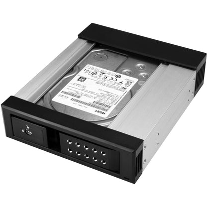 StarTech.com 5.25 to 3.5 Hard Drive Hot Swap Bay - Trayless - Aluminum - For 3.5" SATA/SAS Drives - Front Mount - SAS/ SATA Backplane HSB1SATSASBA